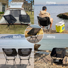 Load image into Gallery viewer, HIBLE Ultralight Folding Camping Chair, Heavy Duty Portable Compact for Outdoor Camp, Travel, Beach, Picnic, Festival, Hiking, Lightweight Backpacking
