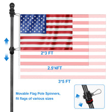 Load image into Gallery viewer, HIBLE Black Flag Pole for Outside In Ground - 12 FT Heavy Duty Flagpole for Yard - For 3x5 American Flag for Residential or Commercial