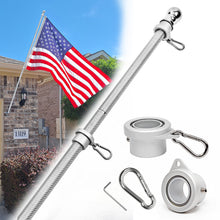 Load image into Gallery viewer, Carbon Fiber Flagpole 8FT Flagpole For House Front Porch (1" Diameter, Silver)- HIBLE