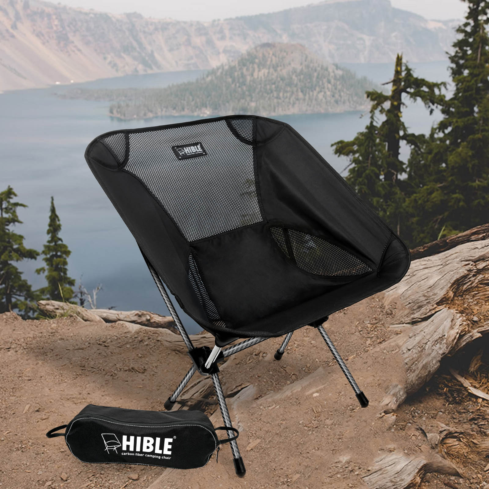 Carbon Fiber Folding Camping Chair, Ultra-Light Portable Camp