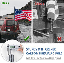 Load image into Gallery viewer, 6FT Flag Pole Kit, Carbon Fiber Heavy Duty Black American US Flagpole, Rustproof for Outdoor Garden Roof Walls Yard (Without Bracket)