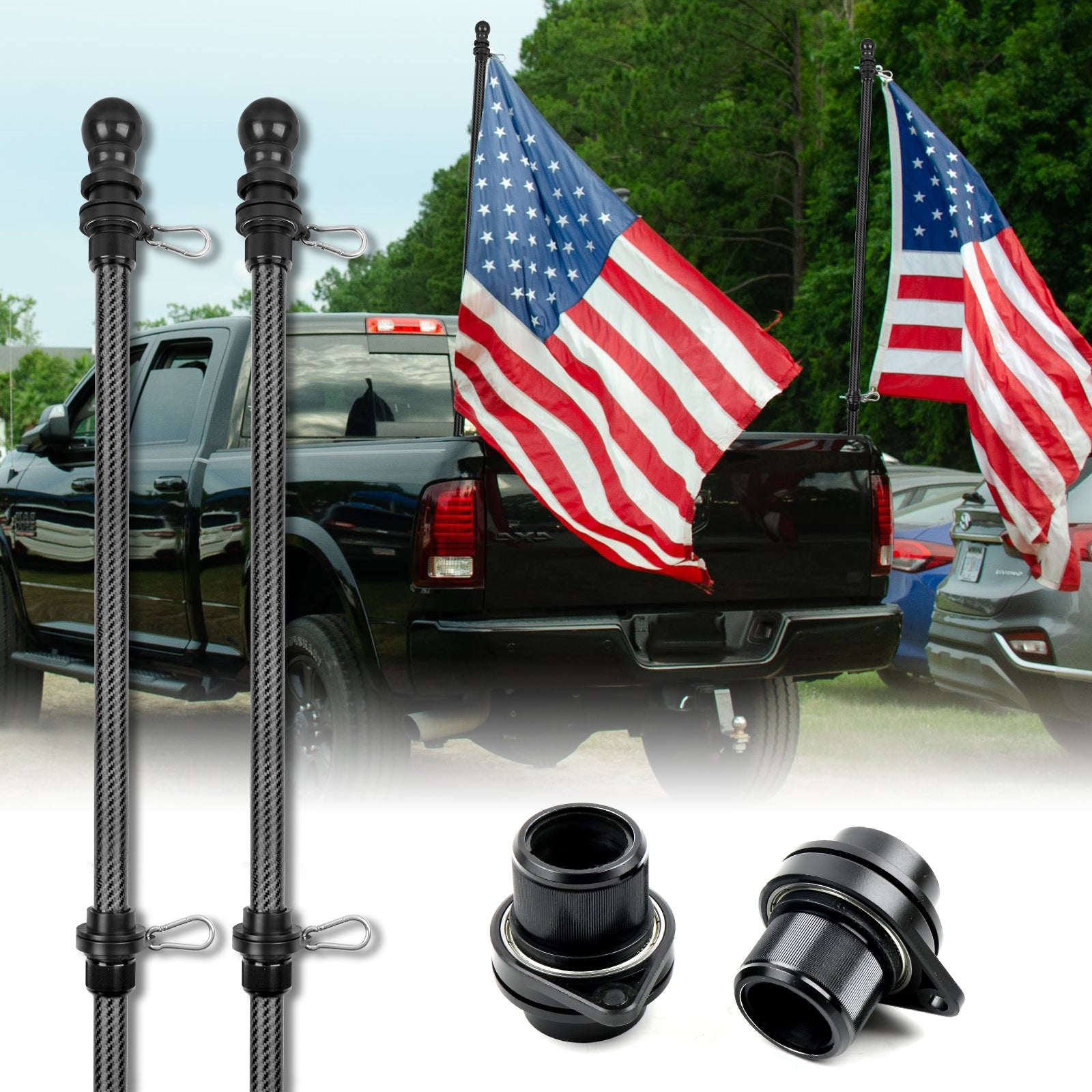 flag holder for truck hitch