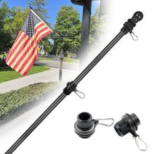 Load image into Gallery viewer, 5FT Flag Pole Kit for House with American Flag-Black Flagpole Kit