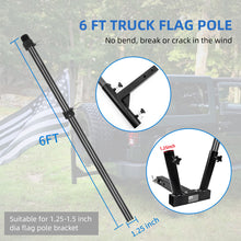 Load image into Gallery viewer, HIBLE Flag Poles for Outside House 6 ft Carbon Fiber Black Flag Pole Tangle Free Residential Heavy Duty for Truck, House, Porch, Yard, Boat Suitable for 3x5 Heavy Garden Flag (only flagpole)