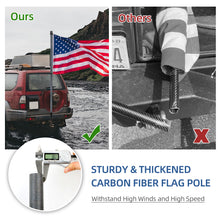 Load image into Gallery viewer, 6FT Flag Pole Kit, Carbon Fiber Heavy Duty Black American US Flagpole, Rustproof for Outdoor Garden Roof Walls Yard (Without Bracket)