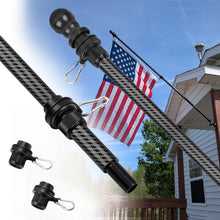 Load image into Gallery viewer, HIBLE Black Carbon Fiber Flag Pole for House Porch, 1 Inch 6FT Strong Weather Resistant Flag Pole