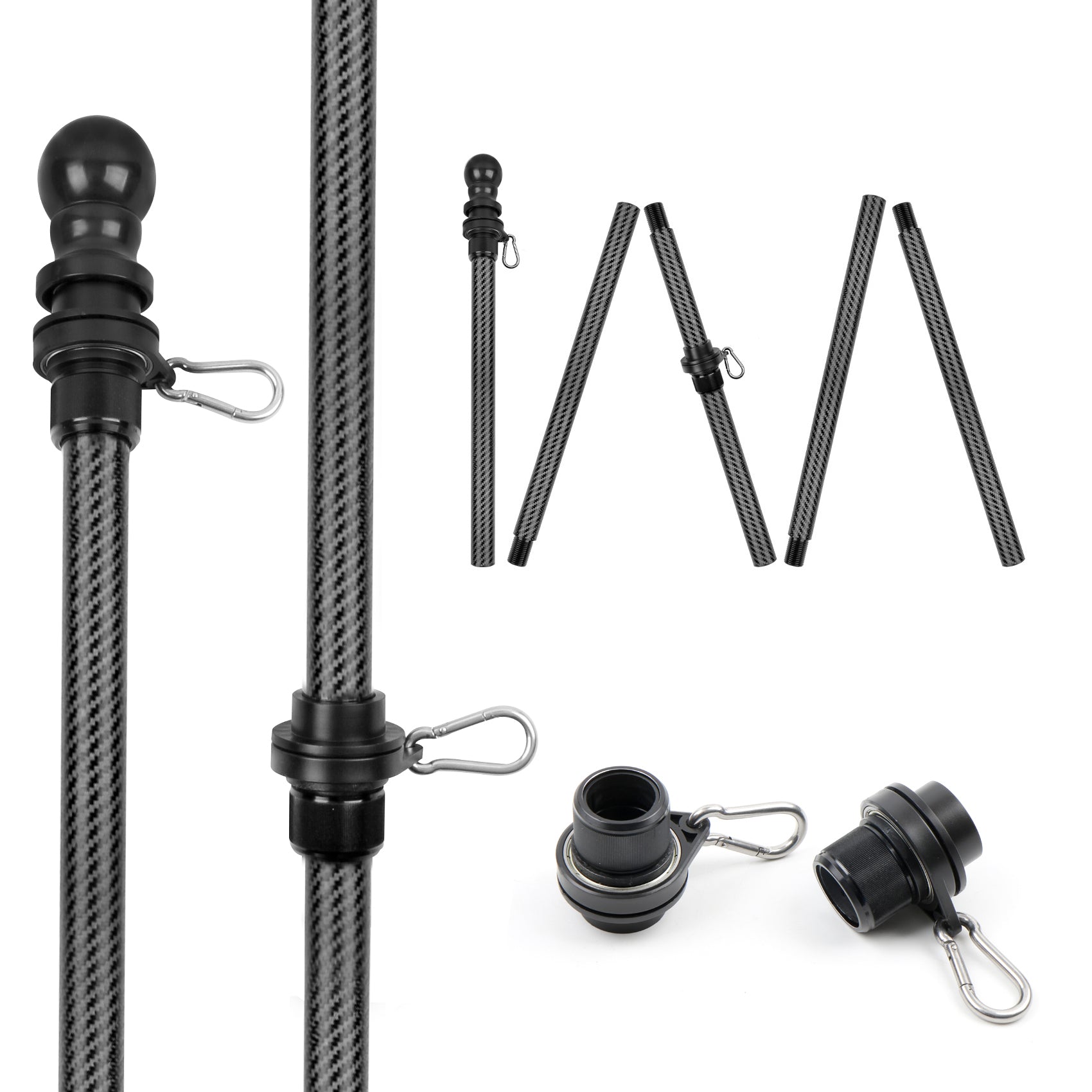 fishing rod holder flagpole 6FT Flagpole - Flag - Outdoor Decor - Carbon Fiber Flag Pole Kit