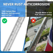Load image into Gallery viewer, Rust Free and Suitable for All Seasons - HIBLE carbon fiber flag poles are naturally corrosion-resistant and can withstand all kinds of outdoor weather without rusting, fading. And they come with protective coating that protects the flagpole surface from scratches. Whether in hot summer or cold winter, in coastal or rainy areas, the flagpoles are ugged and reliable.