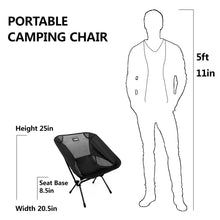 Load image into Gallery viewer, Compact Backpacking Chairs, Portable Camp Chairs, Lawn Chairs with Side Pockets, Lightweight for Hiking Beach
