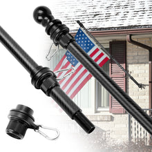 Load image into Gallery viewer, Carbon Fiber Black/Silver Flagpole 6FT Flag Pole For House (1" Diameter, 2-Section) - HIBLE