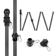 Load image into Gallery viewer, 【Sale! One More Section】Carbon Fiber 6FT Flag Pole For House No Flag No Bracket (1" Diameter, Black)- HIBLE