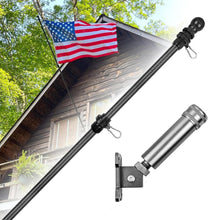 Load image into Gallery viewer, 7ft carbon fiber house flagpole black pole with bracket 1" pole