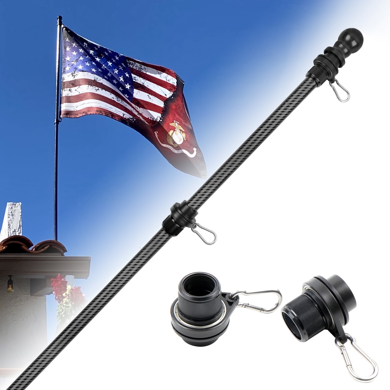 fishing rod holder flag pole Top American Flag Poles for 1" Flag Pole Kit