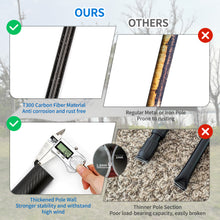 Load image into Gallery viewer, Carbon Fiber Adjustable Camping Tarp Poles, Set of 2, 8.2' Telescoping Lightweight Tent Poles for Shelter, Hammock Rain Fly, Awning