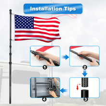 Load image into Gallery viewer, HIBLE RV Flag Pole 11 FT Carbon Fiber Flag Pole for RV Ladder, Jeep, Truck, Boat, Outside House, Telescoping Outdoor Flag Pole with Tangle Free Spinners