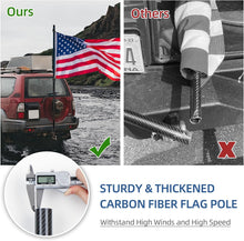 Load image into Gallery viewer, 7FT 1.25 inch Truck Flag Pole, 1 1/4 Heavy Duty Carbon Fiber Flag Pole For Truck, Vehicle Flagpole For Truck Pickups Jeeps RVs SUVs Car, Reach 80+ MPH