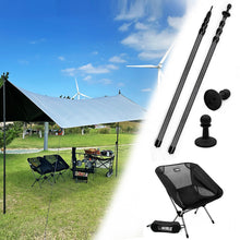 Load image into Gallery viewer, Telescoping Tarp Poles Set of 2 – Adjustable Carbon Fiber Rods for Tents and Tarps & Camping Chair For Hiking, Biking, Fishing, Festivals, Parties