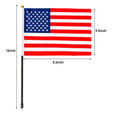 Load image into Gallery viewer, American Flags on Stick, Rust and Water Proof Mini Flagpoles for National Day, World Cup, Parades, Party
