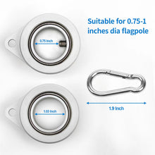 Load image into Gallery viewer, Tangle Free Flag Pole Clips for 0.75-1.02" Pole (1 Inch, Silver)