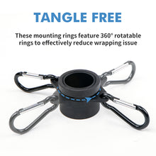 Load image into Gallery viewer, HIBLE 1&quot; Flag Pole Rings, 2 Pcs Anti Wrap Flag Pole Clips Swivels, 360° Rotating Flagpole Flag Mounting Rings, Aluminum Alloy Spinning Flag Pole Rings
