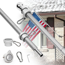 Load image into Gallery viewer, Carbon Fiber Black/Silver Flagpole 6FT Flag Pole For House (1" Diameter, 2-Section) - HIBLE
