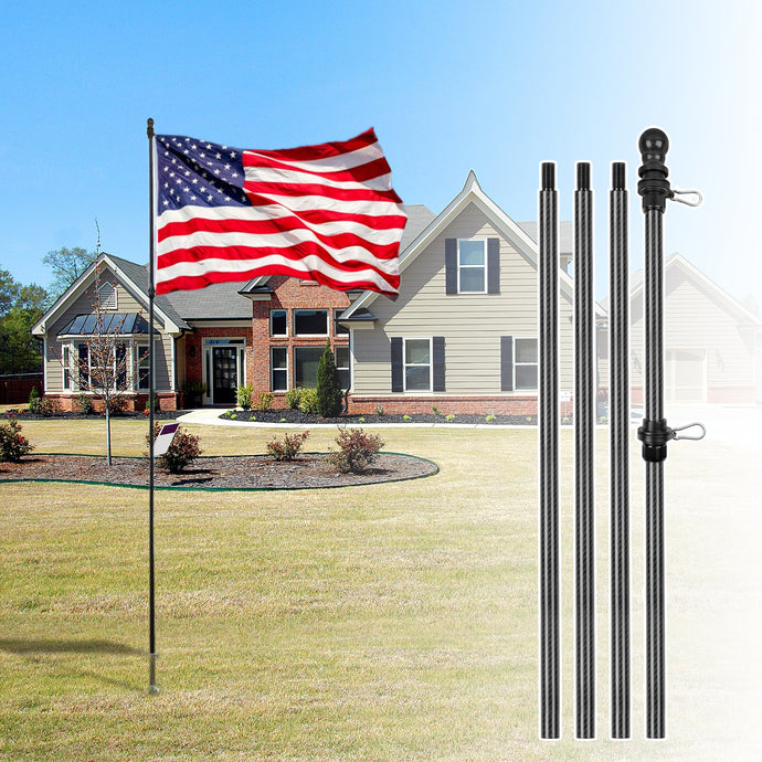 10 FT Heavy Duty Flag pole | Carbon Fiber Flag Poles for Outside House Inground | Outdoor Flagpole Kit for Yard, Residential or Commercial | with 3x5 USA Flag