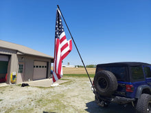 Load image into Gallery viewer, 11FT RV Flag Pole Carbon Fiber Flagpole 4-Section Long Pole (1.46 Inch, Black)- HIBLE
