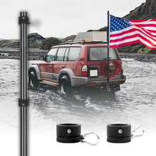 Load image into Gallery viewer, Carbon Fiber Flag Pole 6FT Two-piece Flag Pole For Truck Bed, Jeep, Vehicle, Pickup (1 1/4&quot; Diameter, Black) - HIBLE
