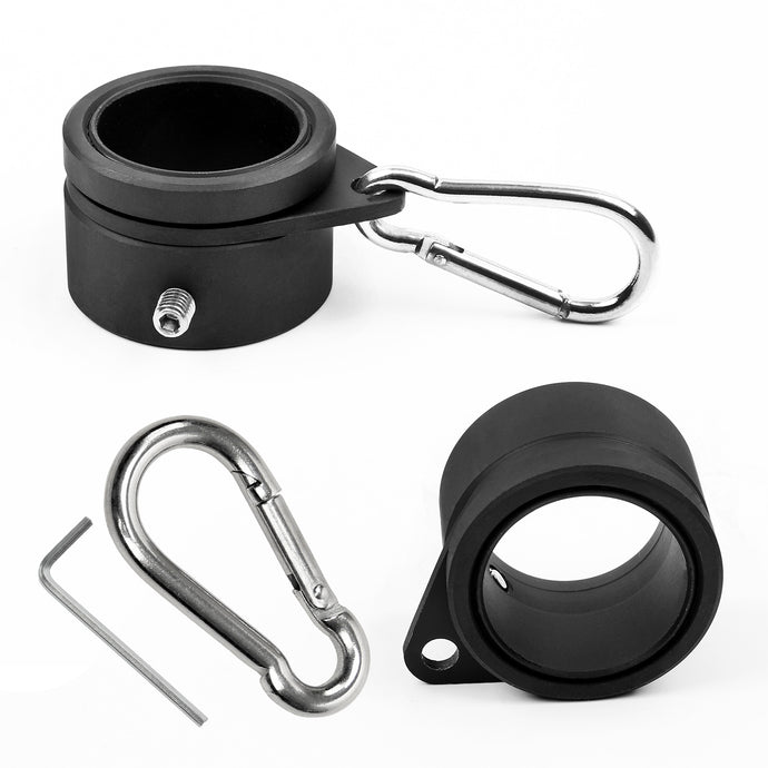 Flag Pole Swivel Rings 1.25 Inch Diameter, Aluminum Alloy Flag Pole Spinning Rings, 360 Degree Rotating Flag Mounting Rings, Tangle Free Flag Pole Clips for 1.02-1.25 Poles (1 1/4 Inch, Black)