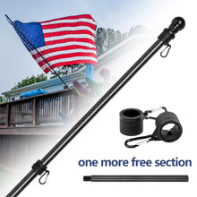 Load image into Gallery viewer, 【Sale! One More Section】Carbon Fiber 6FT Flag Pole For House No Flag No Bracket (1&quot; Diameter, Black)- HIBLE
