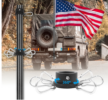 Load image into Gallery viewer, Carbon Fiber Flag Pole 6FT Two-piece Flag Pole For Truck Bed, Jeep, Vehicle, Pickup (1 1/4&quot; Diameter, Black) - HIBLE
