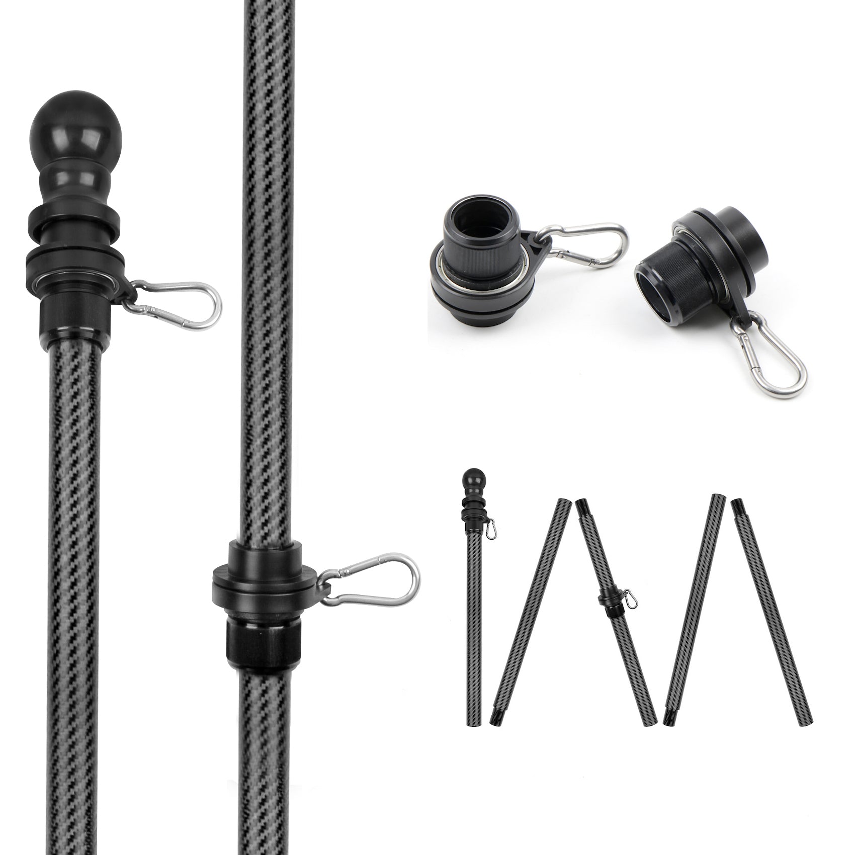 6FT Flagpole - Flag - Outdoor Decor - Carbon Fiber Flag Pole Kit-HIBLE ...