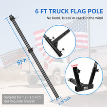 Load image into Gallery viewer, HIBLE Flag Poles for Outside House 6 ft Carbon Fiber Black Flag Pole Tangle Free Residential Heavy Duty for Truck, House, Porch, Yard, Boat Suitable for 3x5 Heavy Garden Flag (only flagpole)
