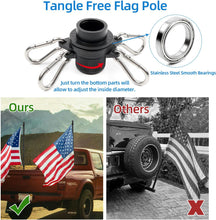 Load image into Gallery viewer, 1 Inch Single Piece Tangle Free Flag Poles with Smooth Bearings Flag Pole Rings
