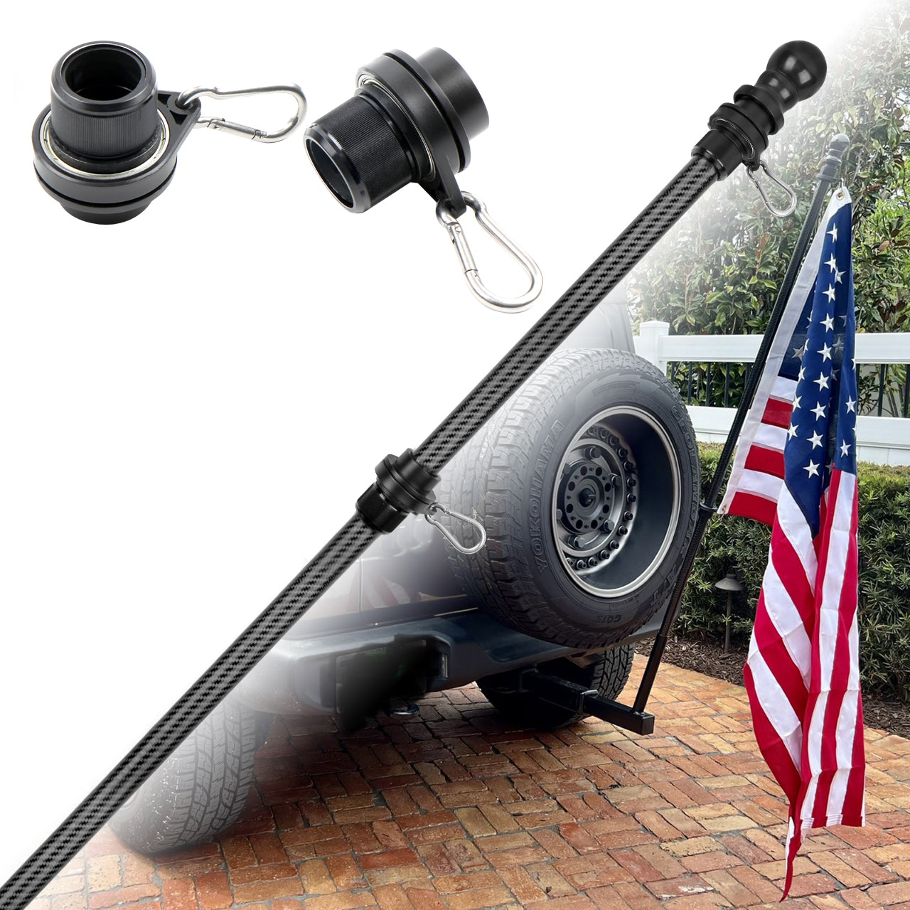 5FT/6FT/7FT Flagpole - Professional Flagpole For Jeep/Truck - HIBLE ...