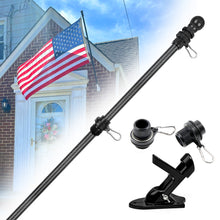 Load image into Gallery viewer, 5FT Flagpole Kit for American Flag - Professional Carbon Fiber Flag Pole for House Garden Yard
