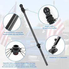 Load image into Gallery viewer, Black Flag Pole Kit American Flag Pole 5FT Carbon Fiber Flag Pole
