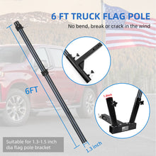 Load image into Gallery viewer, 6FT Blue Carbon Fiber Flag Pole Tangle Free Residential Heavy Duty for Truck, House, Porch, Yard, Boat Suitable for 3x5 Heavy Garden Flag (only flagpole)
