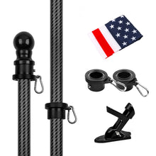 Load image into Gallery viewer, Black flag pole kit 6ft carbon fiber flag pole 5-7 times stronger than metal flag pole
