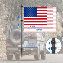 Load image into Gallery viewer, Carbon Fiber Flag Pole 6FT Two-piece Flag Pole For Truck Bed, Jeep, Vehicle, Pickup (1 1/4&quot; Diameter, Black) - HIBLE
