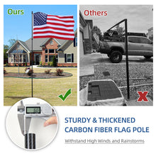 Load image into Gallery viewer, HIBLE Sturdy Flag Poles for Outside House Inground - 1&quot; Tangle Free Flag Pole  for Outdoor - 10 ft Heavy Duty Yard Flagpoles Residential - Carbon Fiber
