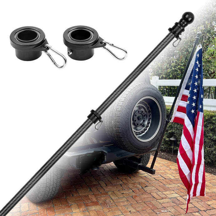 HIBLE Carbon Fiber Flag Pole For Jeep/SUV/Truck/Pickup