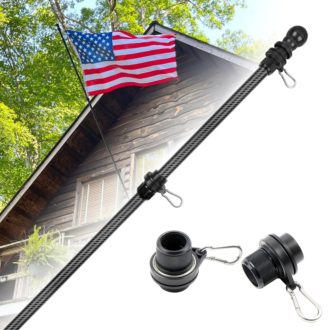 7ft carbon fiber house flagpole black pole