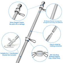Load image into Gallery viewer, silver carbon fiber flagpole
