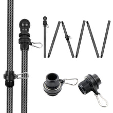 Load image into Gallery viewer, Carbon Fiber Black Flagpole 5/6/7/8/10FT Flag Pole For House (1&quot; Diameter, Black)- HIBLE
