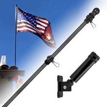 Load image into Gallery viewer, 8ft Spinning Pole (Black) - Spinning Tangle-Free Flag Pole for Home, Porch, Business, School, etc
