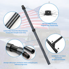 Load image into Gallery viewer, 6FT 1 1/4&quot; Blue Carbon Fiber Flag Pole For Jeep, Pickup, SUV, Truck With Tangle Free Spinners
