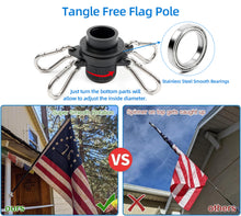 Load image into Gallery viewer, smooth flagpole rings tangle free flagpole
