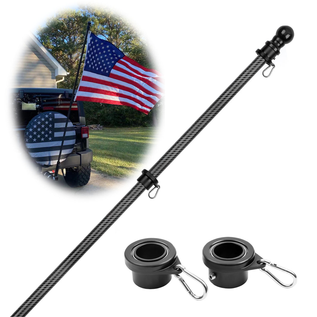 6FT Flagpole for American Flag - 1 inch Flag Pole Professional Carbon Fiber Flag Pole for House Garden Yard