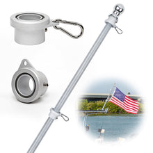 Load image into Gallery viewer, Carbon Fiber Boat Flagpole for Rod Holders and/or Rocket launchers and American Flag Combo (3 Foot Pole)
